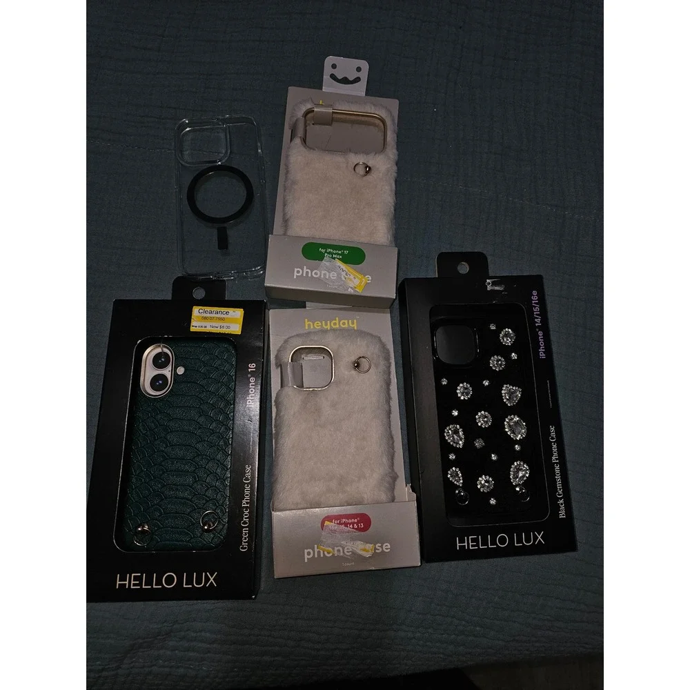 iPhone Case Bundle Hello Lux Heyday iPhone 16 17 Pro Max 15 14 Gemstone Fur Croc